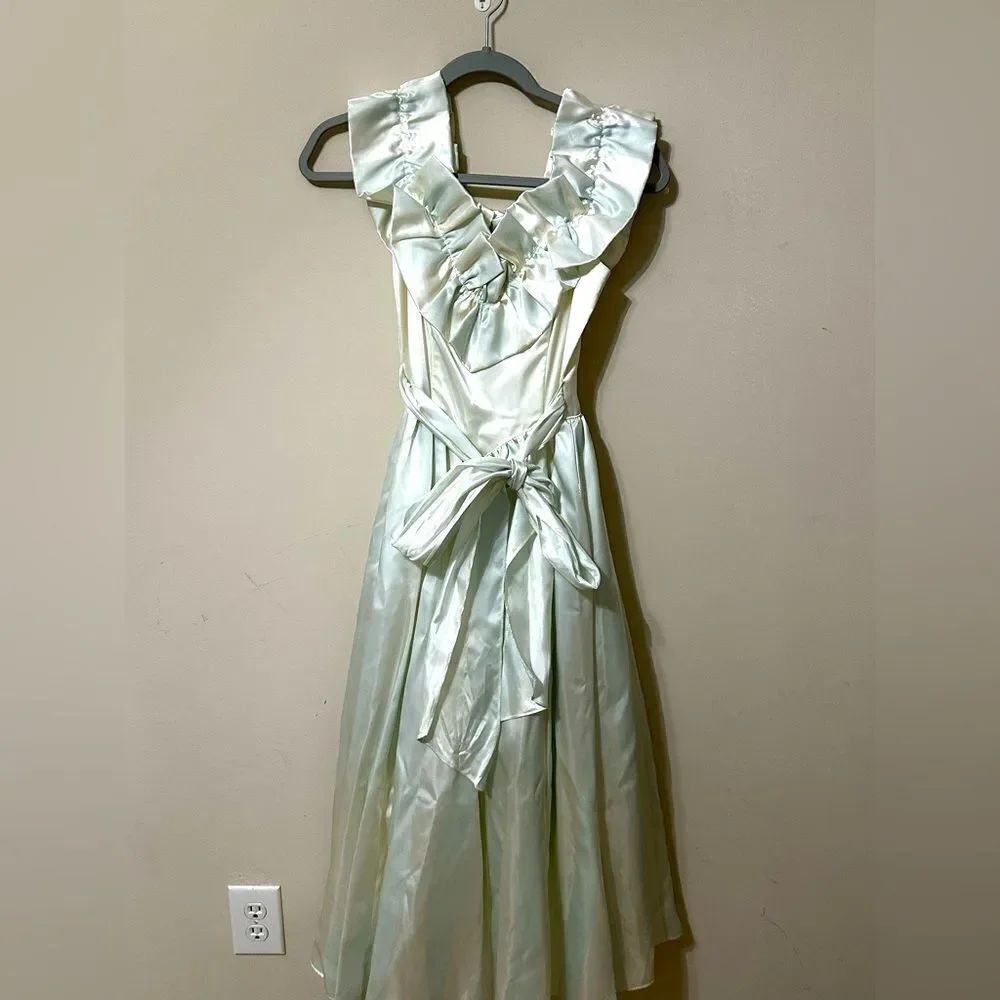 Vintage Gunne Sax vintage striped satin ruffle dress